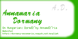 annamaria dormany business card